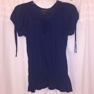 Banana Republic navy capped sleeve cotton top